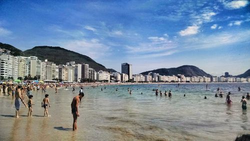 Tourists on beach