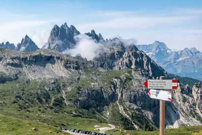 Panoramic view of landscape dolomites