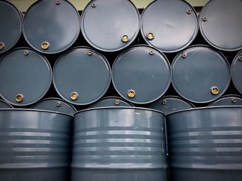 Full frame shot of metallic drums