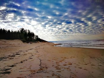 Scenic view of beach against sky