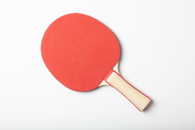 High angle view of ball on table against white background