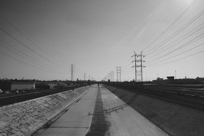 Dried river against sky