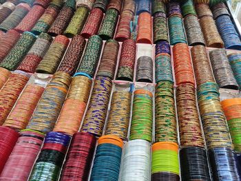 Full frame shot of multi colored sale in market stall