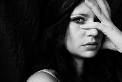 Close-up portrait of young woman