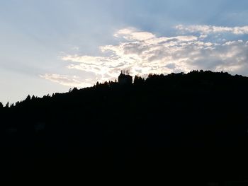 Silhouette landscape against sky during sunset