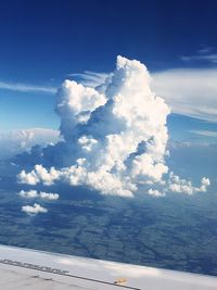 Aerial view of clouds over blue sky