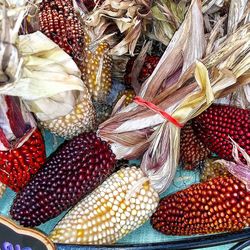 High angle view of multi colored for sale in market