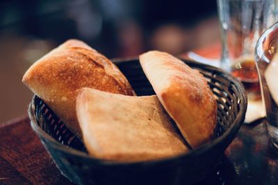 Close-up of breakfast on table