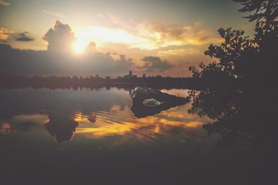 Sunset over lake