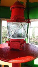 Close-up of red wall