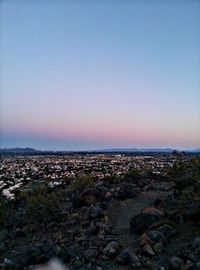 Scenic view of landscape against clear sky