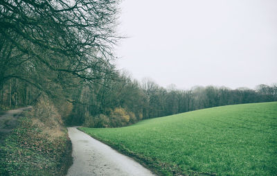 Scenic view of land against clear sky