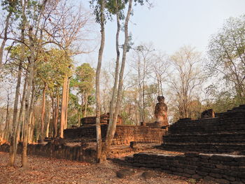 Panoramic view of temple against trees in forest
