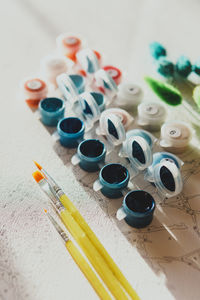 Close-up of medicines on table