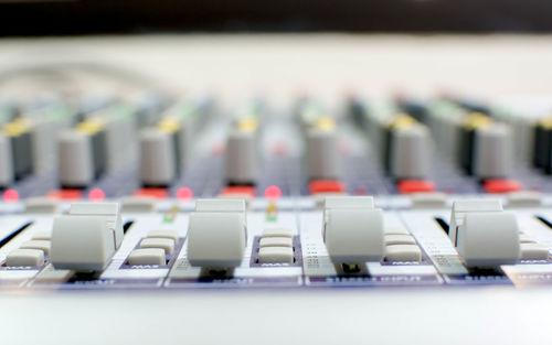 Close-up of sound mixer