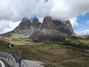 Scenic view of mountains against sky