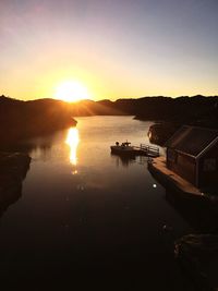 Scenic view of sunset over sea