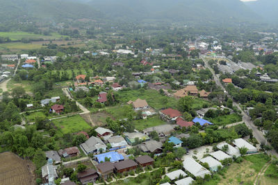 High angle view of city