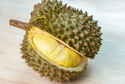 Close-up of banana on table