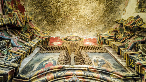 Low angle view of buddha statue