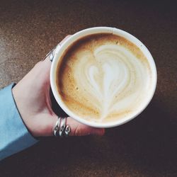 Close-up of cappuccino