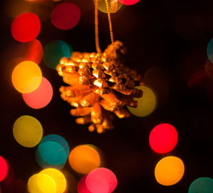 Close-up of illuminated christmas lights