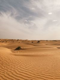 Sand dune in desert against sky