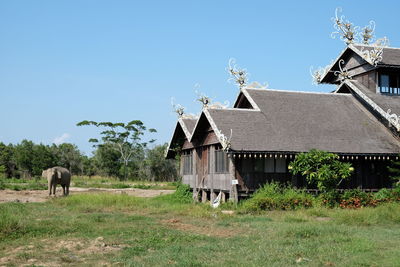 View of a house on a field