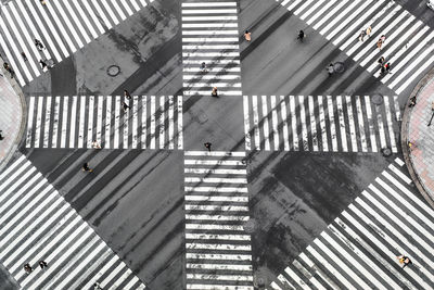 High angle view of road crossing sign