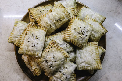 High angle view of food