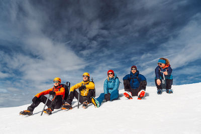 People skiing on snow