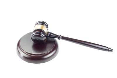 High angle view of electric lamp against white background