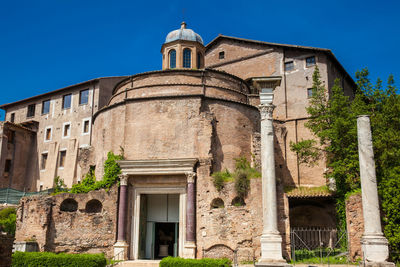 Ancient romulus temple at the roman forum in rome