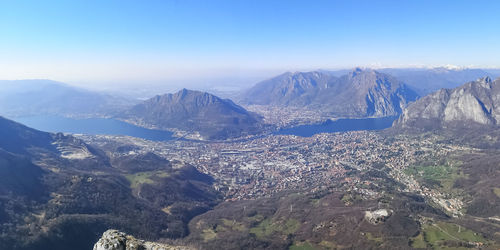 High angle view of mountain range