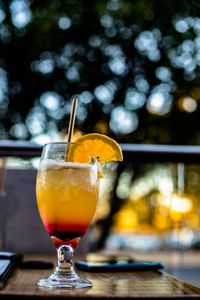 Close-up of drink on table