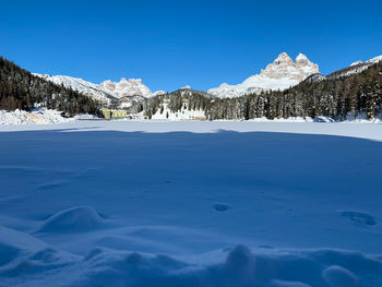 Iced lake in misurina 