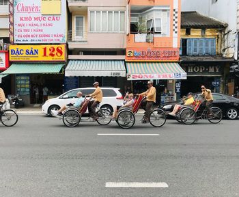 Bicycles on road