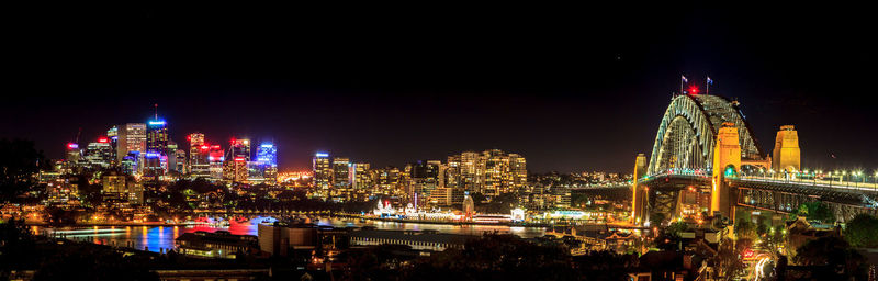 Illuminated city at night