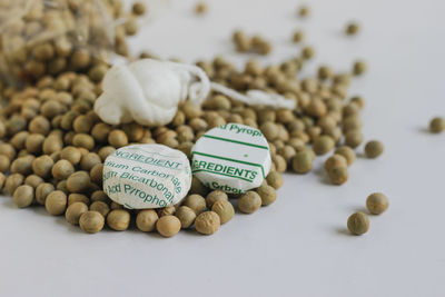 High angle view of text on table