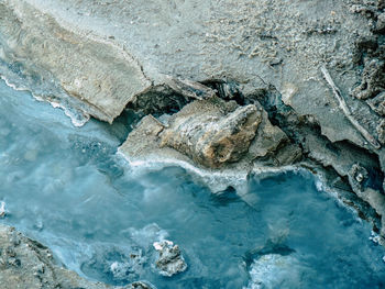 Close-up of flowing water on land