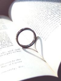 Close-up of book on table