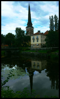 Reflection of buildings in water