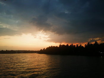 Scenic view of sea during sunset