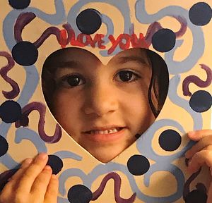 Close-up portrait of smiling boy