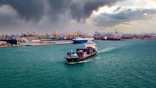 Boats in sea