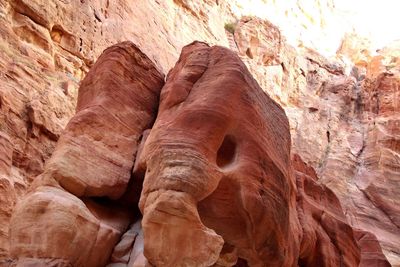 Low angle view of rock formation