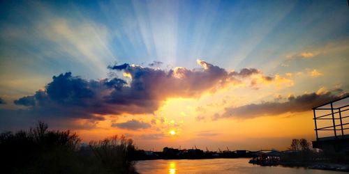 Scenic view of dramatic sky during sunset