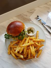 Food served on table