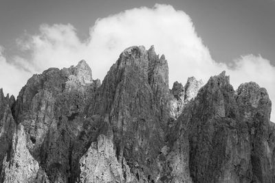 Low angle view of rocks against sky