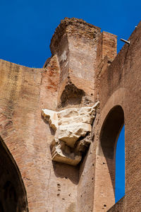 Detail of the walls of the basilica of maxentius and constantine in the roman forum in rome